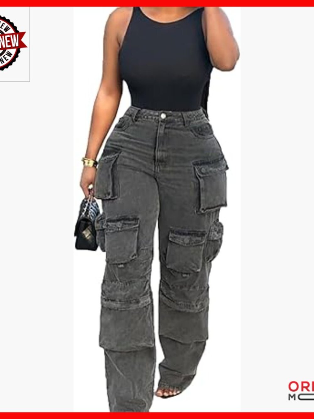 High Waisted Cargo Jeans Women Baggy Wide Leg Streetwear Pants